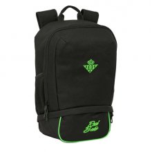 Safta Real Betis Balompie Mochila Zapatillero - Cremallera con Doble Tirador - Bolsillo Interior - Portabotellas - Asa de Mano - 28x51x19cm - Color Negro y Verde