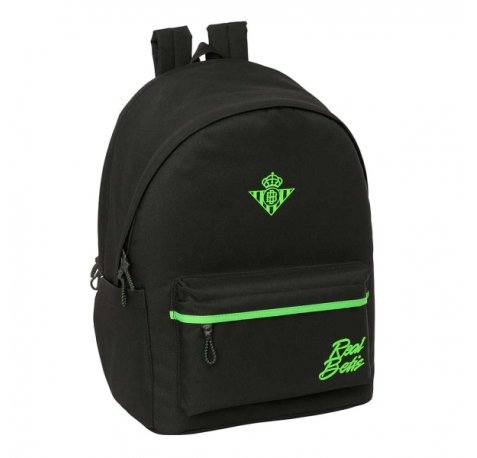 Safta Real Betis Balompie Mochila para Portatiles hasta 15.6" - Antirrobo - Bolsillo para Tablet hasta 11" - Asa de Mano - Conector USB - Acolchada - 31x44x18cm - Color Negro y Verde