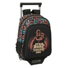 Safta Mandalorian and Grogu Mochila con Carro - Extraible - Portabotellas - Bolsillo Frontal - Asa de Mano - 27x33x10cm - Color Negro