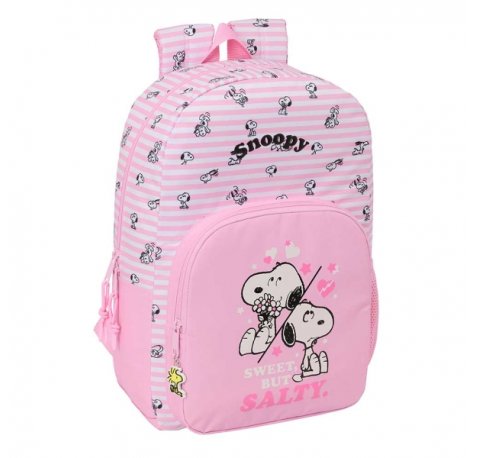 Safta Snoopy Mochila - 19L - Adaptable a Carro - Bolsillo Frontal - Espalda Acolchada - Cremallera con Doble Tirador - Asa de Mano - Hombreras Ergonomicas - 30x46x14cm - Color Rosa