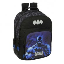 Safta Batman Mochila con 2 Compartimentos - Cantoneras Antirozaduras - Adaptable a Carro - Bolsillo Frontal - Portabotellas - Tirador Doble - Hombreras Ergonomicas - 20L - 320x150x420mm - Color Negro