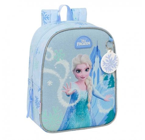 Safta Frozen Mochila Guarderia - 6L - Cremallera - Asa de Mano - Tarjeta de Identificacion Personal - Adaptable a Carrito - 22x27x10cm - Color Azul Pastel