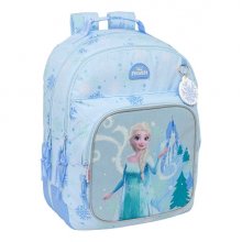 Safta Frozen Mochila - Adaptable a Carro - Bolsillo Frontal - Portabotellas - Cremallera con Doble Tirador - Asa de Mano - Hombreras y Espalda Acolchada - 32x42x15cm - Color Azul Pastel