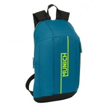 Safta Munich Land Mini Mochila - Hombreras Ergonomicas Acolchadas - Bolsillo Frontal - Asa Superior - 8.5L - Hombreras Ajustables - 220x100x390mm - Color Azul Oscuro