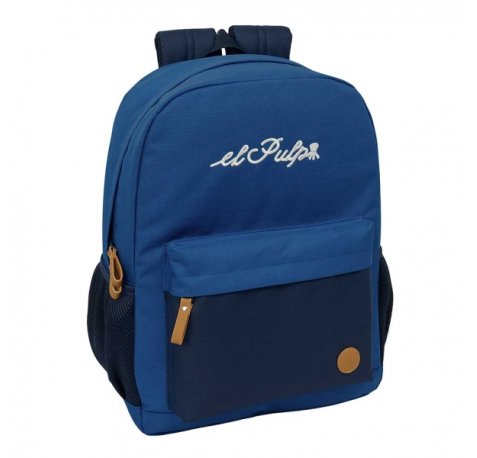 Safta el Pulpo Mochila - Adaptable a Carro - Bolsillo Frontal - Espalda Acolchada - Cremallera con Doble Tirador - Asa de Mano - Hombreras Ergonomicas - 32x43x14cm - Color Azul Marino