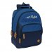 Safta el Pulpo Mochila - Adaptable a Carro - Bolsillo Frontal - Portabotellas - Cremallera con Doble Tirador - Asa de Mano - Hombreras y Espalda Acolchada - 32x42x15cm - Color Azul Marino