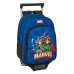 Safta Avengers Mochila con Carro - Portabotellas - Hombreras Ergonomicas - Mochila Extraible - Material Resistente - Asa Superior - 10L - 270x100x330mm - Color Azul Oscuro