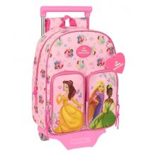 Safta Princesas Disney Mochila con Carro - Bolsillos Laterales - Hombreras Acolchadas - Bolsillo Frontal - Asa Superior - Mochila Extraible - Material Resistente - 10L - 260x110x340mm - Color Rosa