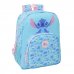 Safta Stitch Waves Mochila - Adaptable a Carro - Bolsillo Frontal - Portabotellas - Cremallera con Doble Tirador - Asa de Mano - Hombreras y Espalda Acolchada - 33x42x14cm - Color Azul Claro