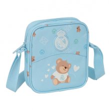 Safta Real Madrid Preescolar Bolsito con Bandolera Ajustable - Compacto - Cierre con Cremallera - 16x18x4cm - Color Azul Safta Real Madrid Preescolar Bolsito con Bandolera Ajustable - Compacto - Cierre con Cremallera - 16x18x4cm - Color Azul
