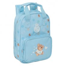 Safta Real Madrid Preescolar Mochila Infantil - Tarjeta de Identificacion Personal - Bolsillo Frontal - Hombreras Acolchadas - 20x28x8cm - Color Azul