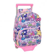 Safta Hello Kitty and Friends Mochila con Carro - Extraible - Portabotellas - Bolsillo Frontal - Asa de Mano - 26x34x11cm - Color Rosa