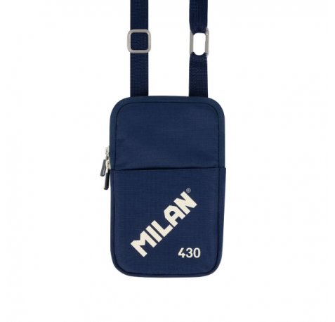 Milan Coleccion 430 Bolso PequeÃ±o Bandolera - TamaÃ±o Bolso 19x2.3x12.8cm - Cierre de Cremallera - Mosqueton de Aluminio - Color Azul Marino