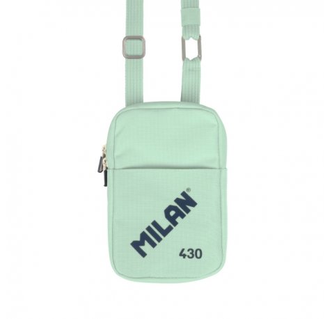 Milan Coleccion 430 Bolso PequeÃ±o Bandolera - TamaÃ±o Bolso 19x2.3x12.8cm - Cierre de Cremallera - Mosqueton de Aluminio - Color Verde