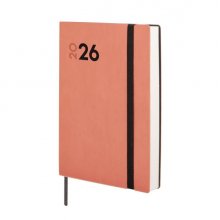 Finocam Dynamic Mara Agenda Profesional - Anual 2026 - Tapa Blanda - Cierre con Goma Elastica - Formato Y4 - 124x22x174mm - 1 Dia por Pagina - Color Coral