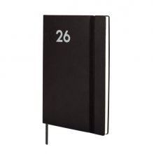 Finocam Dynamic Mara Agenda Profesional - Anual 2026 - Tapa Blanda - Cierre con Goma Elastica - Formato Y4 - 124x11x174mm - Semana Vista en Vertical - Color Negro