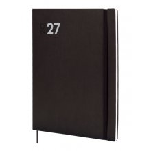 Finocam Dynamic Mara Agenda Profesional - Anual 2027 - Semana Vista Vertical - Formato Y12 - 210x270mm - Goma Elastica - Tapa Blanda de PU - Esquinas Microperforadas - Papel de 80g/m2 - Color Negro