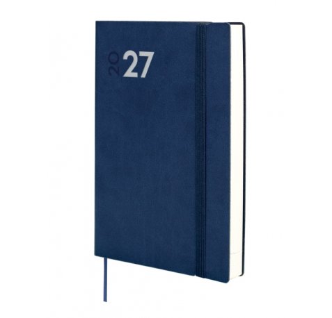 Finocam Dynamic Mara Agenda Profesional - Anual 2027 - 1 Dia por Pagina - Formato Y10 - 140x204mm - Goma Elastica - Tapa Blanda de PU - Esquinas Microperforadas - Papel de 80g/m2 - Color Azul