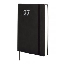 Finocam Dynamic Mara Agenda Profesional - Anual 2027 - 1 Dia por Pagina - Formato Y10 - 140x204mm - Goma Elastica - Tapa Blanda de PU - Esquinas Microperforadas - Papel de 80g/m2 - Color Negro