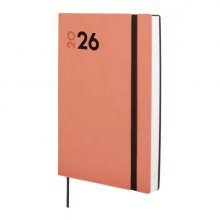 Finocam Dynamic Mara Agenda Profesional - Anual 2026 - Tapa Blanda - Cierre con Goma Elastica - Formato Y10 - 144x22x208mm - 1 Dia por Pagina - Color Coral