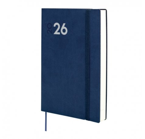 Finocam Dynamic Mara Agenda Profesional en Catalan - Anual 2026 - Tapa Blanda - Cierre con Goma Elastica - Formato Y10 - 144x22x208mm - 1 Dia por Pagina - Color Azul