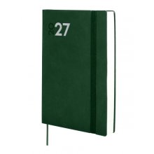 Finocam Dynamic Mara Agenda Profesional en Catalan - Anual 2027 - 1 Dia por Pagina - Formato Y10 - 140x204mm - Goma Elastica - Tapa Blanda de PU - Esquinas Microperforadas - Papel de 80g/m2 - Color Verde