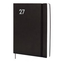Finocam Dynamic Mara Agenda Profesional - Anual 2027 - 1 Dia por Pagina - Formato Y12 - 210x270mm - Goma Elastica - Tapa Blanda de PU - Esquinas Microperforadas - Papel de 80g/m2 - Color Negro