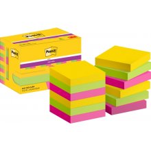 Post-It Super Sticky Pack de 12 Blocs de 90 Notas Adhesivas Reposicionables  47.6x47.6mm - Forma Cuadrada - Caja Dispensadora - Colores Surtidos