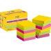 Post-It Super Sticky Pack de 12 Blocs de 90 Notas Adhesivas Reposicionables  47.6x47.6mm - Forma Cuadrada - Caja Dispensadora - Colores Surtidos
