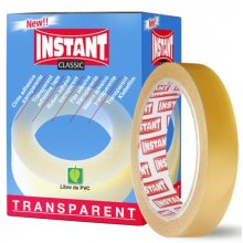 Instant Classic Cinta Adhesiva Transparente 19mm x 66m - Libre de PVC - Transparente (8 uds)