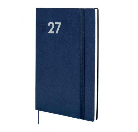 Finocam Dynamic Mara Agenda Profesional en Catalan - Anual 2027 - Semana Vista Vertical - 165x240mm - Goma Elastica - Tapa Blanda de PU - Esquinas Microperforadas - Papel de 80g/m2 - Color Azul