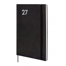 Finocam Dynamic Mara Agenda Profesional en Catalan - Anual 2027 - Semana Vista Vertical - 165x240mm - Goma Elastica - Tapa Blanda de PU - Esquinas Microperforadas - Papel de 80g/m2 - Color Negro