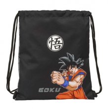 Safta Dragon Ball Saco Plano - Bolsillo con Cremallera - Cierre con Cordones - 5L - Material Practico - Uso Diario - Compacto y Ligero - 350x10x400mm - Color Negro