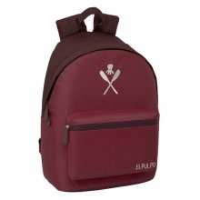 Safta el Pulpo Mochila para Portatiles hasta 14.1" - Bolsillo para Tablet hasta 10.6" - Asa de Mano - Bolsillo Frontal - Acolchada - 31x41x16cm - Color Burdeos
