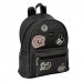 Safta Mickey Mouse Mini Mochila - Cremallera - Bolsillo Frontal - Tirador Doble - Bolsillo Lateral - Interior Forrado - Hombreras Ajustables - Asa Superior - 240x120x280mm - Color Negro