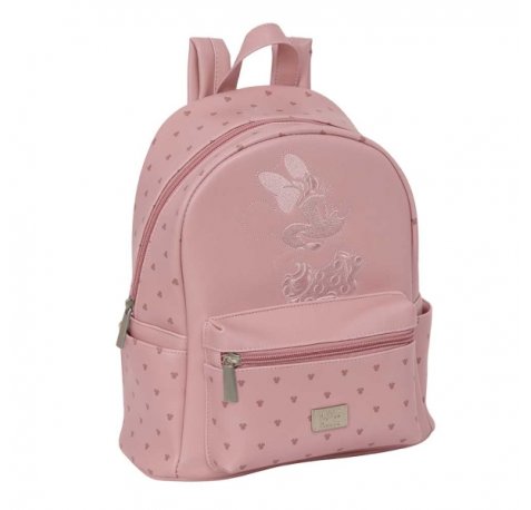 Safta Minnie Mouse Mini Mochila - Bolsillo Frontal - Bolsillo Lateral - Interior Forrado - Hombreras Ajustables - Asa Superior - 9L - 240x120x280mm - Color Rosa Pastel