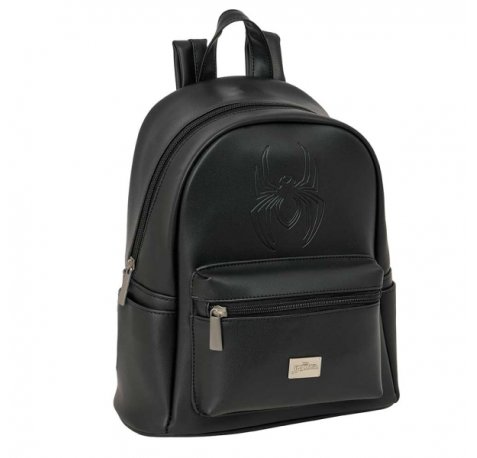 Safta Spider-Man Mini Mochila - Cremallera - Bolsillo Frontal - Bolsillo Lateral - Interior Forrado - Hombreras Ajustables - Asa Superior - 9L - 240x120x280mm - Color Negro