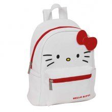 Safta Hello Kitty Mini Mochila - Bolsillo Frontal - Interior Forrado - Hombreras Ajustables - Asa Superior Comoda - Bolsillo Lateral - 240x120x280mm - Color Blanco