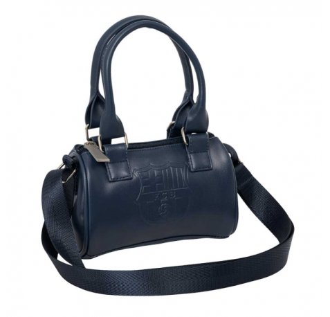 Safta F.C.Barcelona Bolso - Cremallera - Interior Forrado - Asas y Bandolera Ajustables - 1.20L - Ideal para Uso Diario - 160x75x100mm - Color Azul Marino