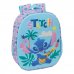 Safta Stitch Mochila 3D - Portabotellas - Hombreras Acolchadas - Asa de Mano Superior - 27x33x10cm - Color Azul Pastel