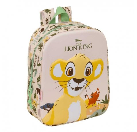 Safta el Rey Leon Mochila Guarderia 3D - 6L - Cremallera - Asa de Mano - 22x27x10cm - Color Melocoton Claro