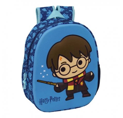 Safta Harry Potter Mochila 3D - Portabotellas - Hombreras Acolchadas - Asa de Mano Superior - 27x33x10cm - Color Azul
