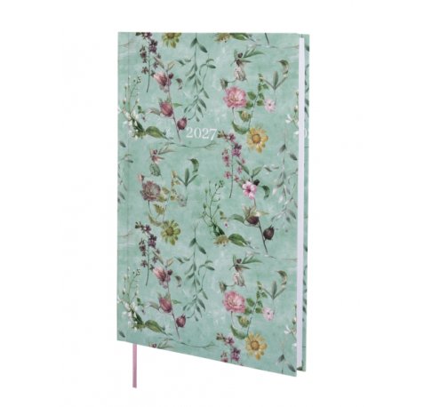 Finocam Dynamic Porto Design Botanic Agenda Profesional - Anual 2027 - Semana Vista Vertical - 140x204mm - Tapa Dura de Carton Forrado - Esquinas Microperforadas - Papel de 80g/m2 - Multicolor