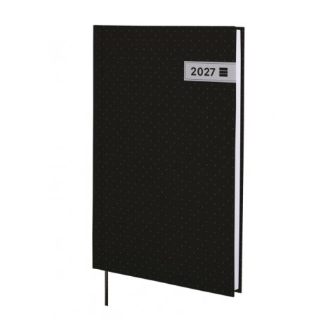 Finocam Dynamic Porto Agenda Profesional - Anual 2027 - Semana Vista Vertical - Formato Y10 - 140x204mm - Tapa Dura de Carton Forrado - Esquinas Microperforadas - Papel de 80g/m2 - Color Negro