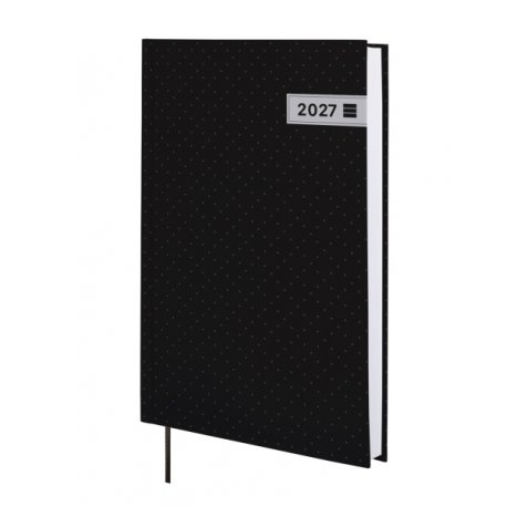 Finocam Dynamic Porto Agenda Profesional en Catalan - Anual 2027 - 1 Dia por Pagina - Formato Y10 - 140x204mm - Tapa Dura de Carton Forrado - Esquinas Microperforadas - Papel de 80g/m2 - Color Negro