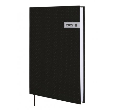 Finocam Dynamic Porto Agenda Profesional - Anual 2027 - 1 Dia por Pagina - Formato Y11 - 165x240mm - Cinta Punto - Tapa Dura de Carton Forrado - Esquinas Microperforadas - Papel de 80g/m2 - Color Negro