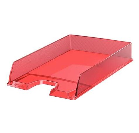 Esselte Europost Bandeja Portadocumentos - Plastico Transparente - Formato Vertical - A4 - Color Rojo (10 uds)