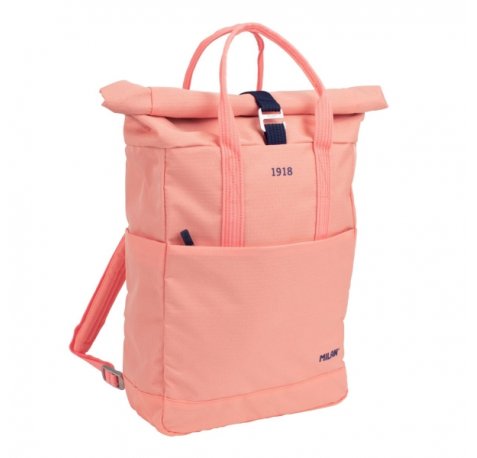 Milan Coleccion 430 Mochila Urbana 10L - Cierre Superior Enrollable - 2 Bolsillos Laterales - Bolsillo Trasero Acolchado - Asas Regulables - Color Rosa