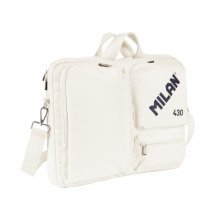 Milan 403 Since 1918 Maletin para Portatiles hasta 17" - Cierre de Cremallera - 3 Compartimentos - 42x34x9cm - Color Beige