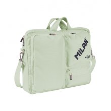 Milan 403 Since 1918 Maletin para Portatiles hasta 17" - Cierre de Cremallera - 3 Compartimentos - 42x34x9cm - Color Menta